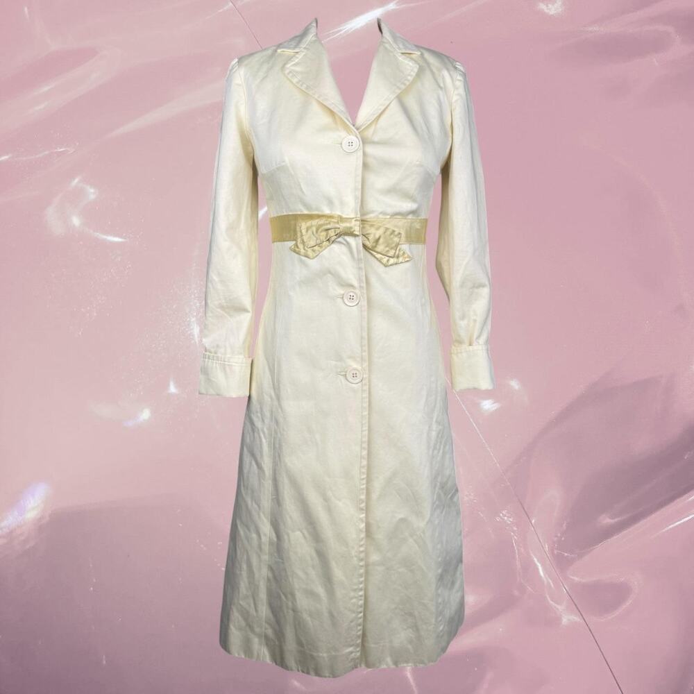 Y2K whimsy butter yellow coquette cotton coat